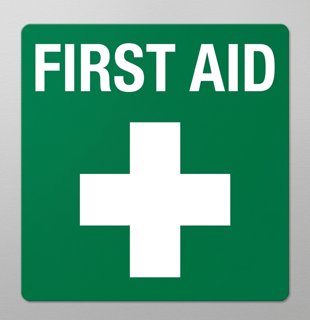 First aid safety sign