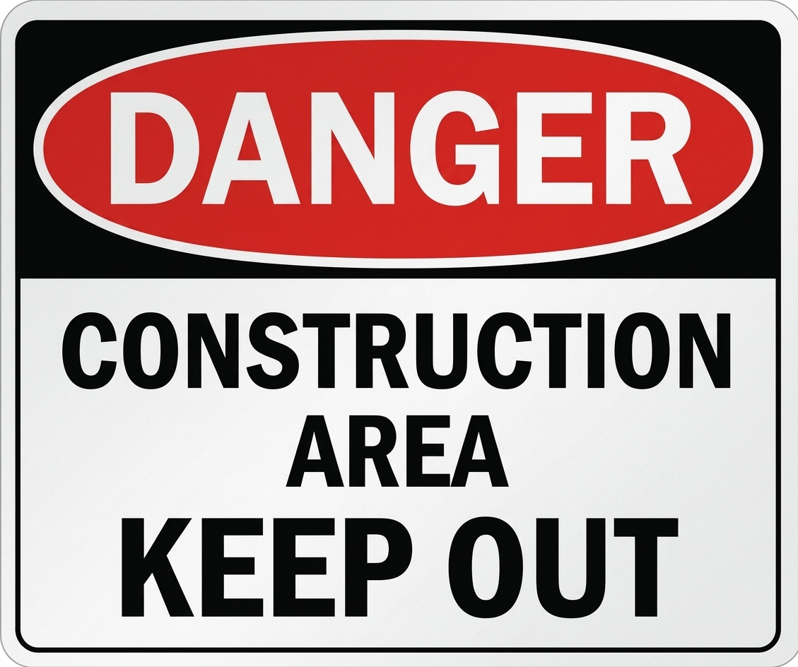 Danger keep out safety sign